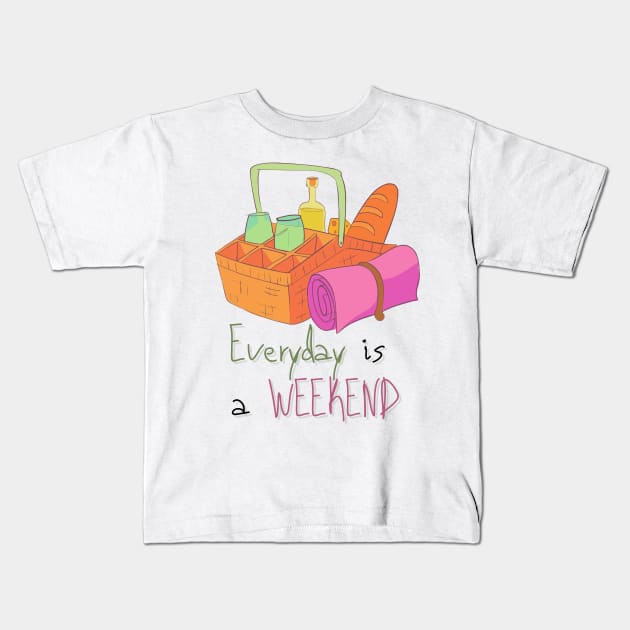 Everyday Is a Picnic Weekend Kids T-Shirt by casualism